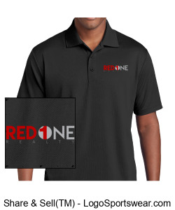 Sport-Tek Men's Polo - BLACK - Red/Gray logo Design Zoom